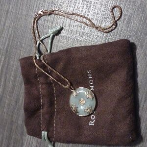 Green Jade "Good Fortune"Butterfly pendant necklace 18k Gold over sterling